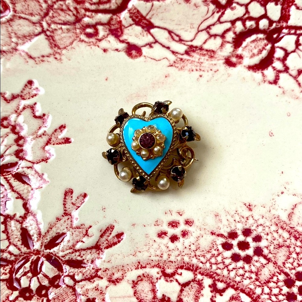🩵Vintage🩵Heart Brooch - Picture 6 of 7